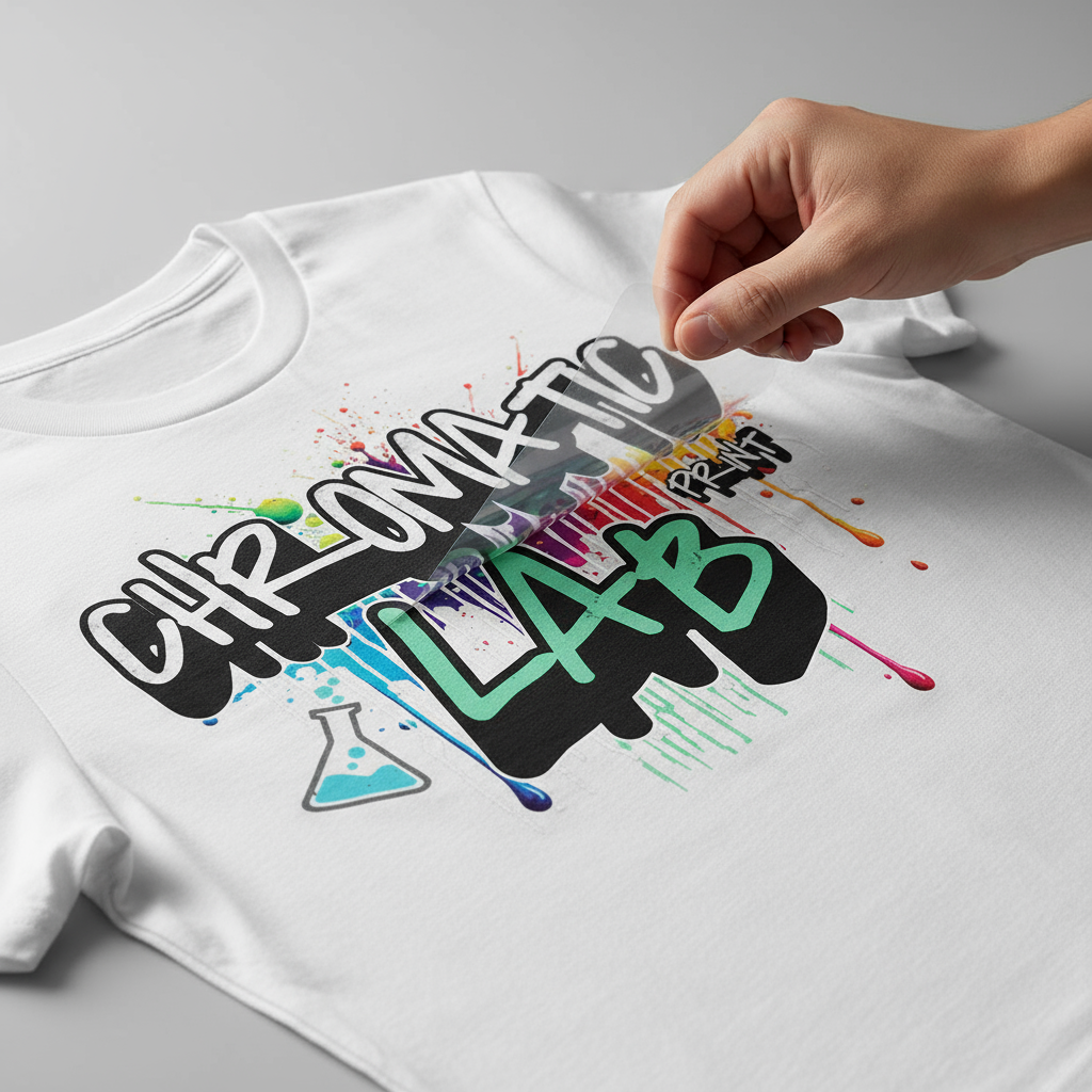 Peeling DTF Transfer onto T-shirt